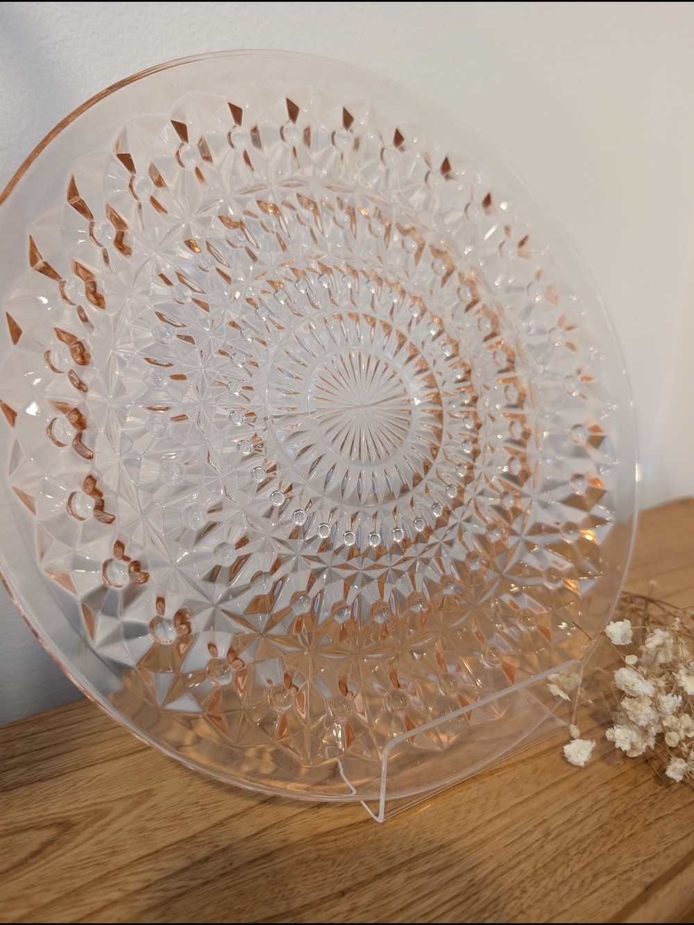 Clear Pressed Glass Decorative Charger Plate - Clear - Picture 3 of 7